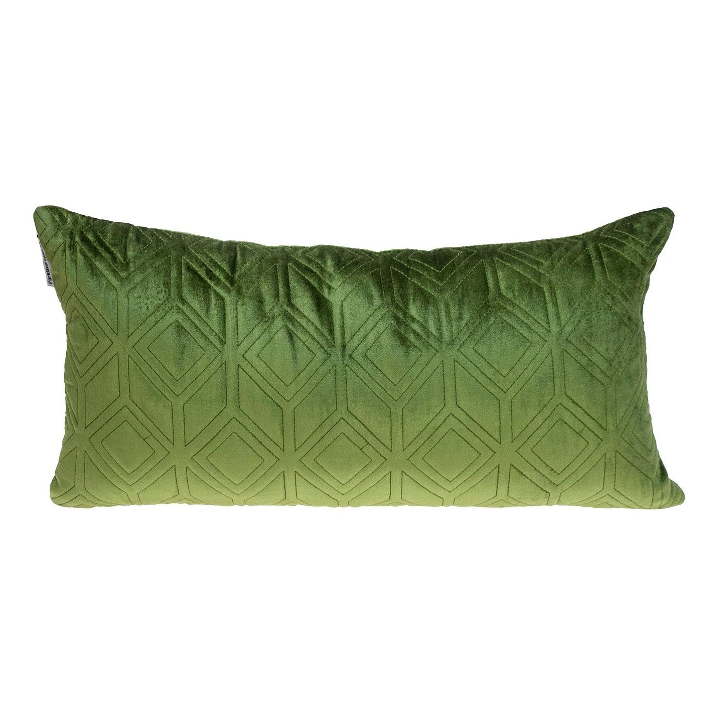 Tufted Diamonds Olive Velvet Lumbar Accent Pillow