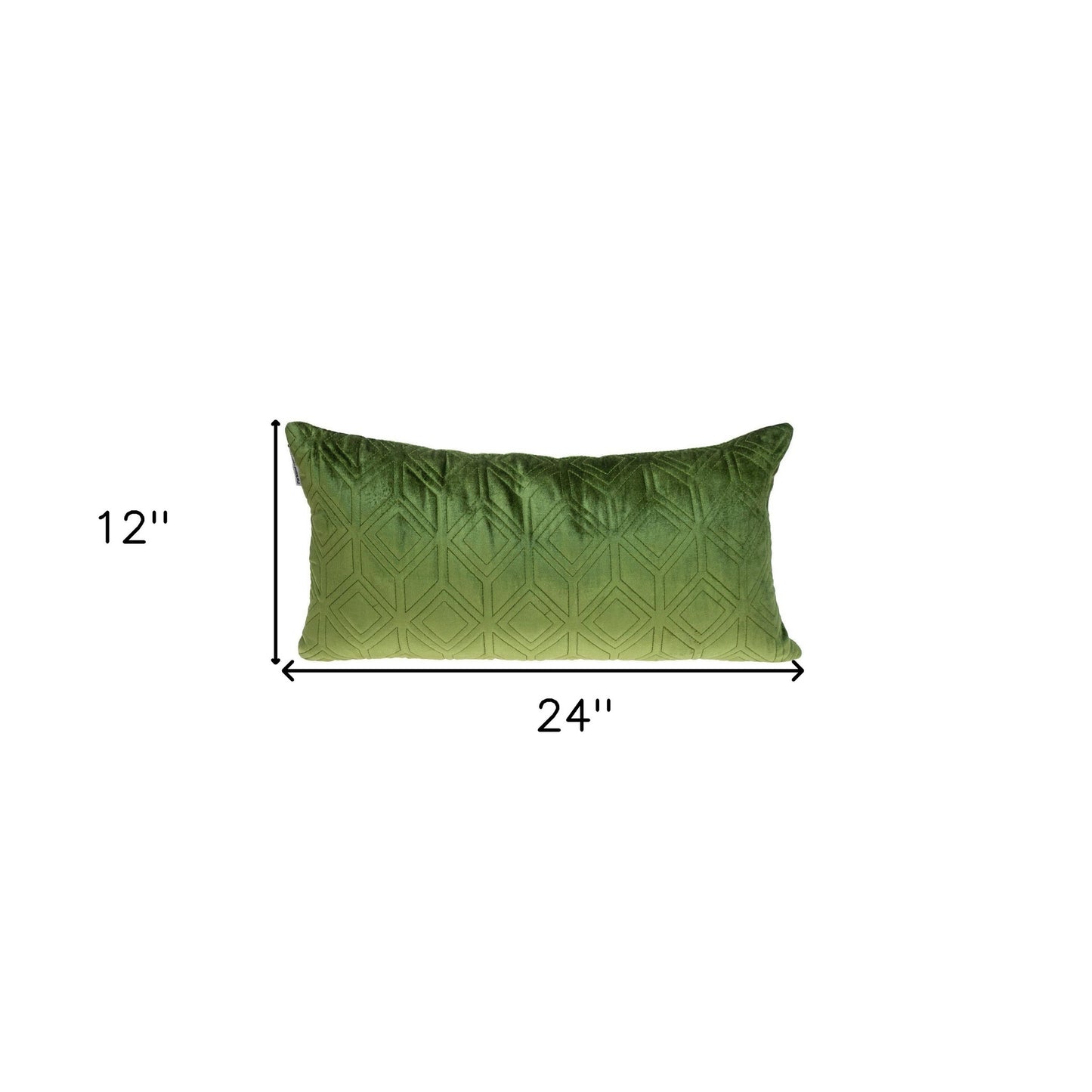 Tufted Diamonds Olive Velvet Lumbar Accent Pillow