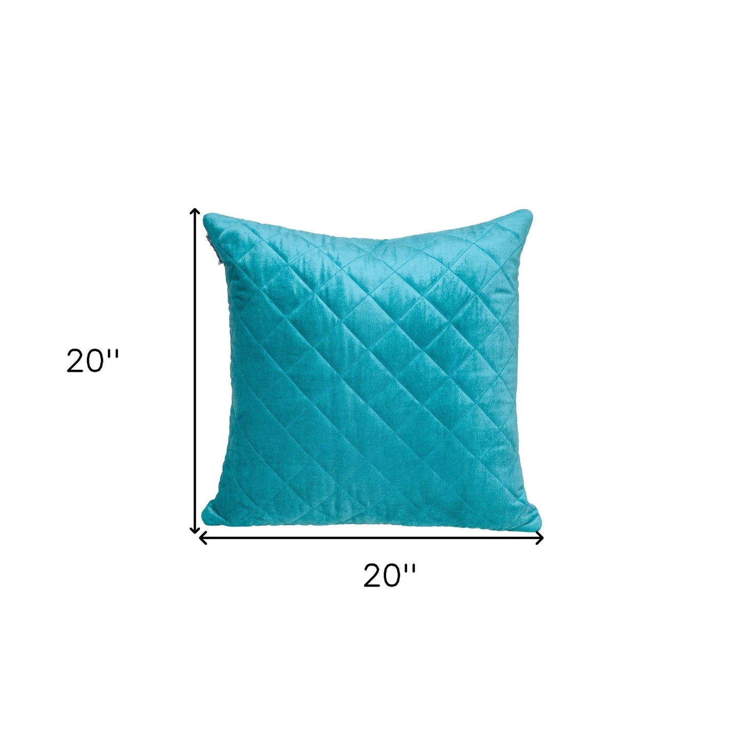 Tufted Diamond Aqua Transitional Square Pillow