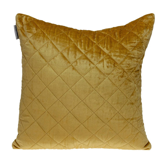 Tufted Diamond Yellow Ochre Transitional Square Pillow