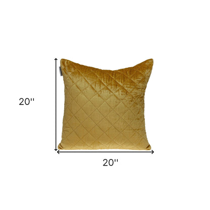 Tufted Diamond Yellow Ochre Transitional Square Pillow