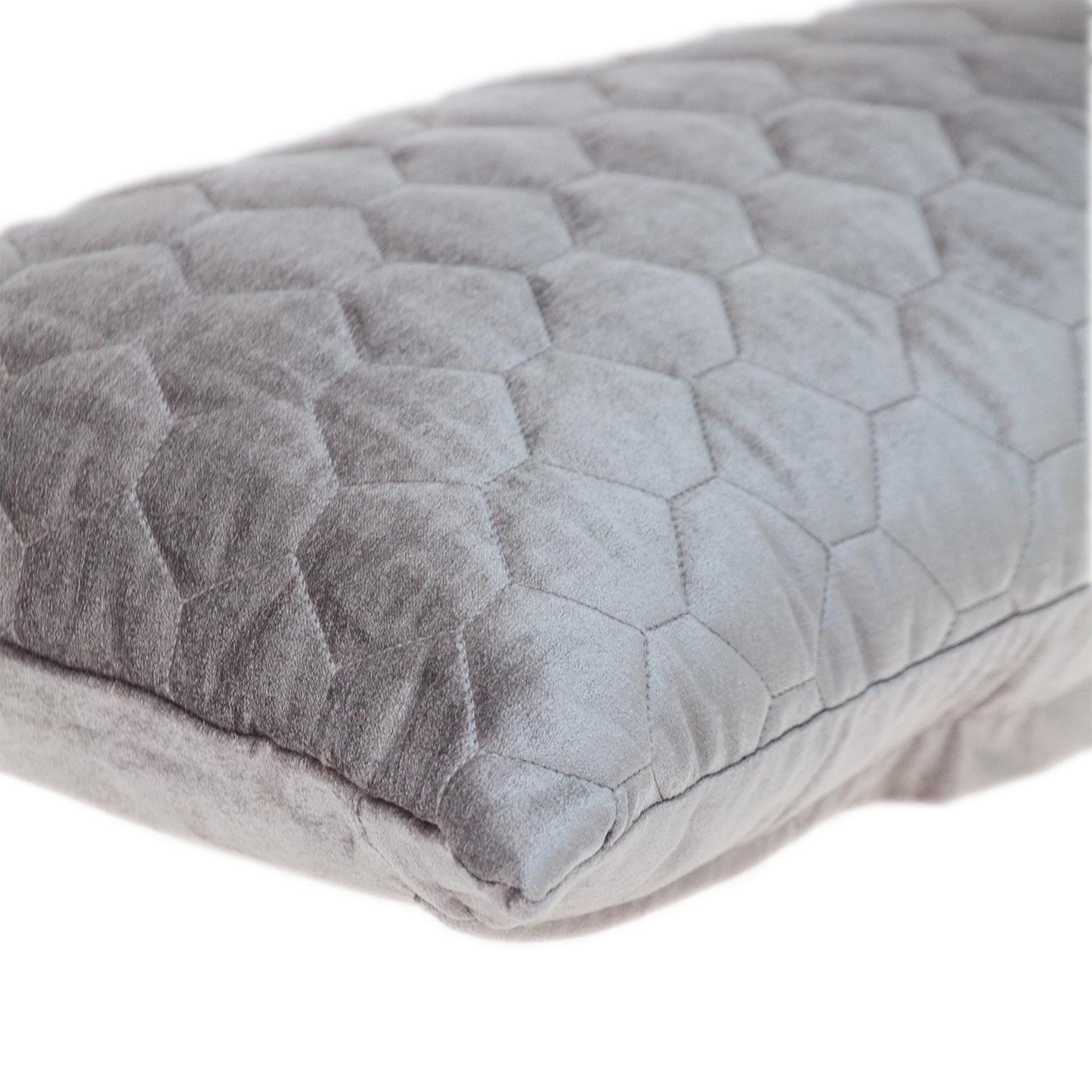 Taupe Tufted Velvet Quilted Lumbar Throw Pillow