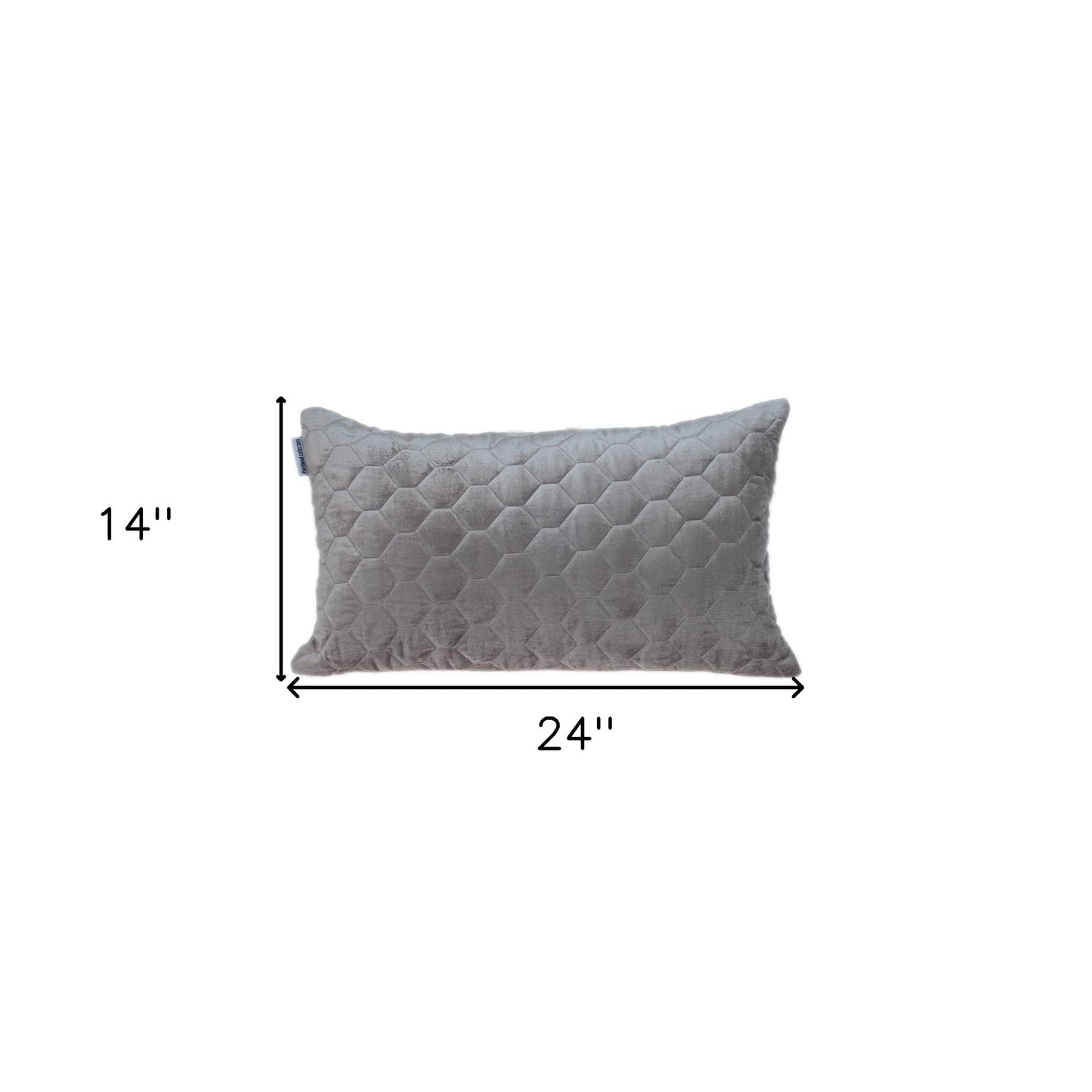 Taupe Tufted Velvet Quilted Lumbar Throw Pillow