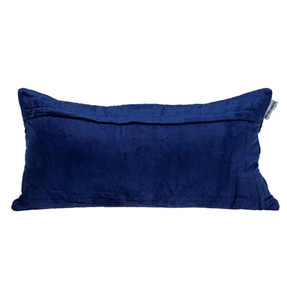 Blue Tufted Velvet Quilted Lumbar Throw Pillow