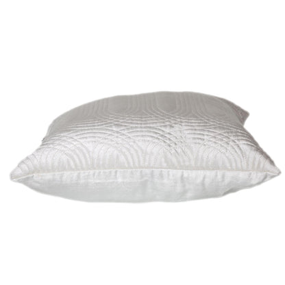 20" White Cotton Blend Throw Pillow