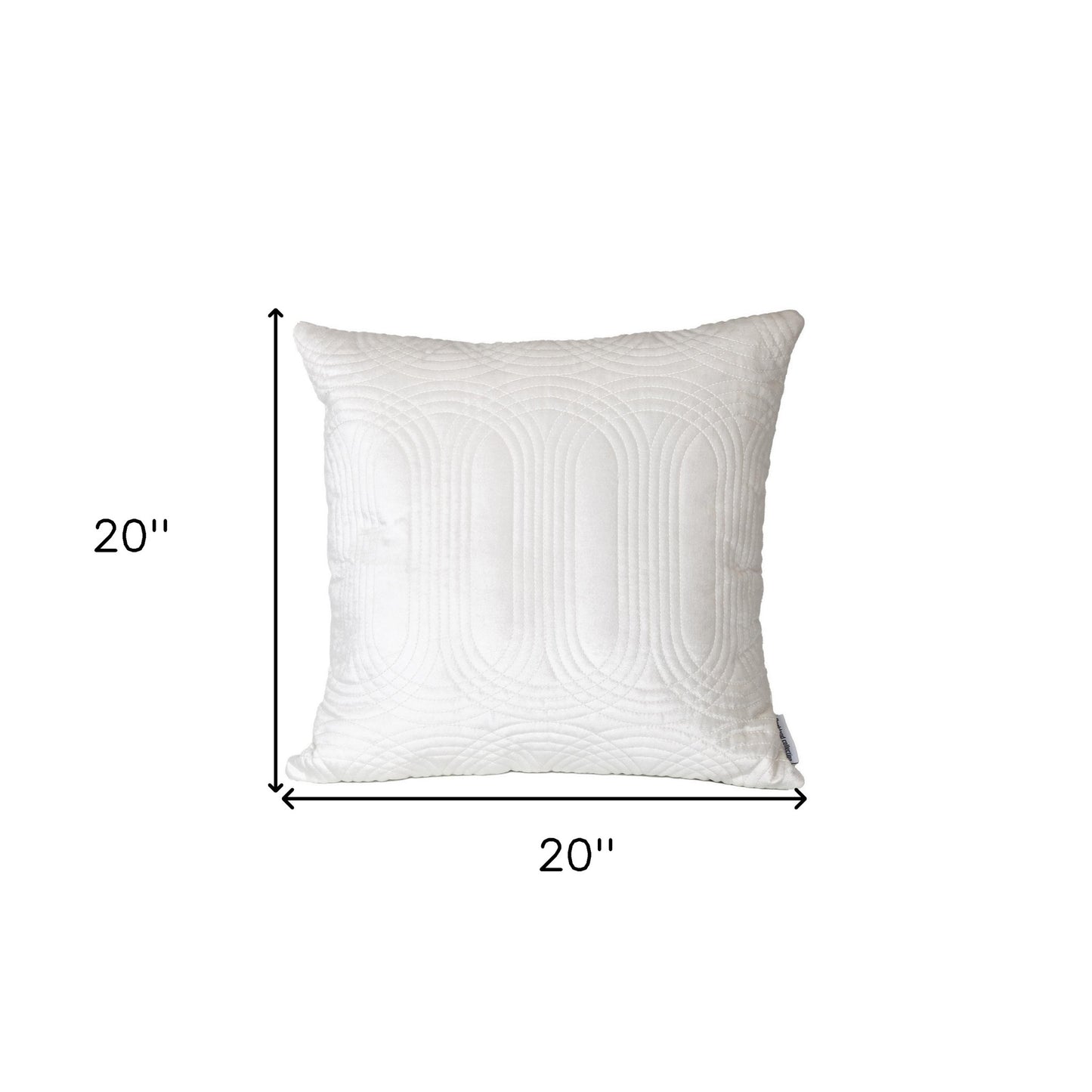 20" White Cotton Blend Throw Pillow