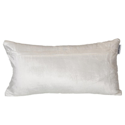 12" X 24" White Cotton Blend Throw Pillow