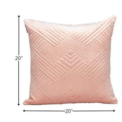 20" Pink Cotton Blend Throw Pillow