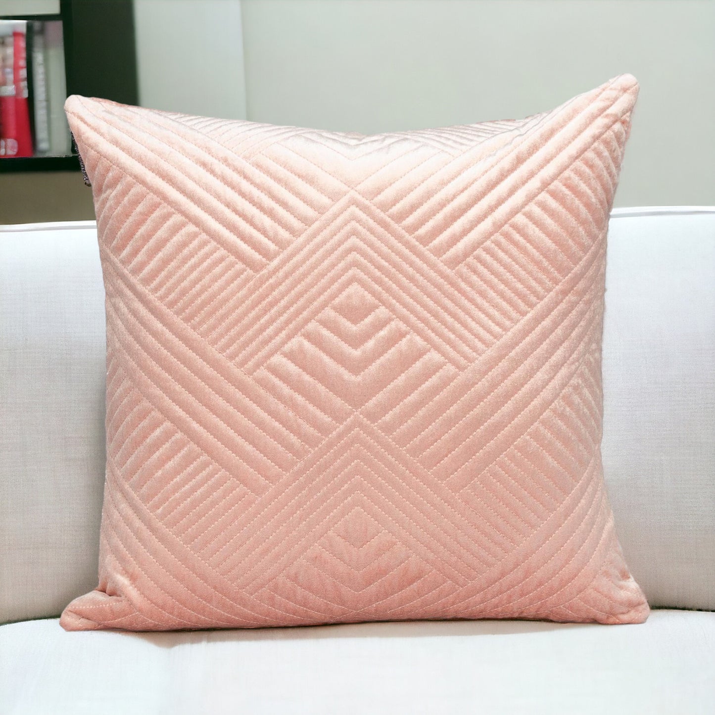 20" Pink Cotton Blend Throw Pillow