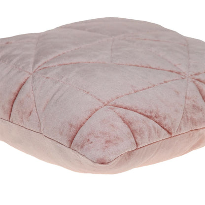 Pink Chunky Geo Stitched Velvet Decorative Throw Pillow