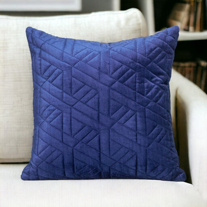 20" Blue Cotton Blend Throw Pillow