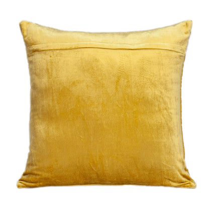 20" Yellow Cotton Blend Throw Pillow