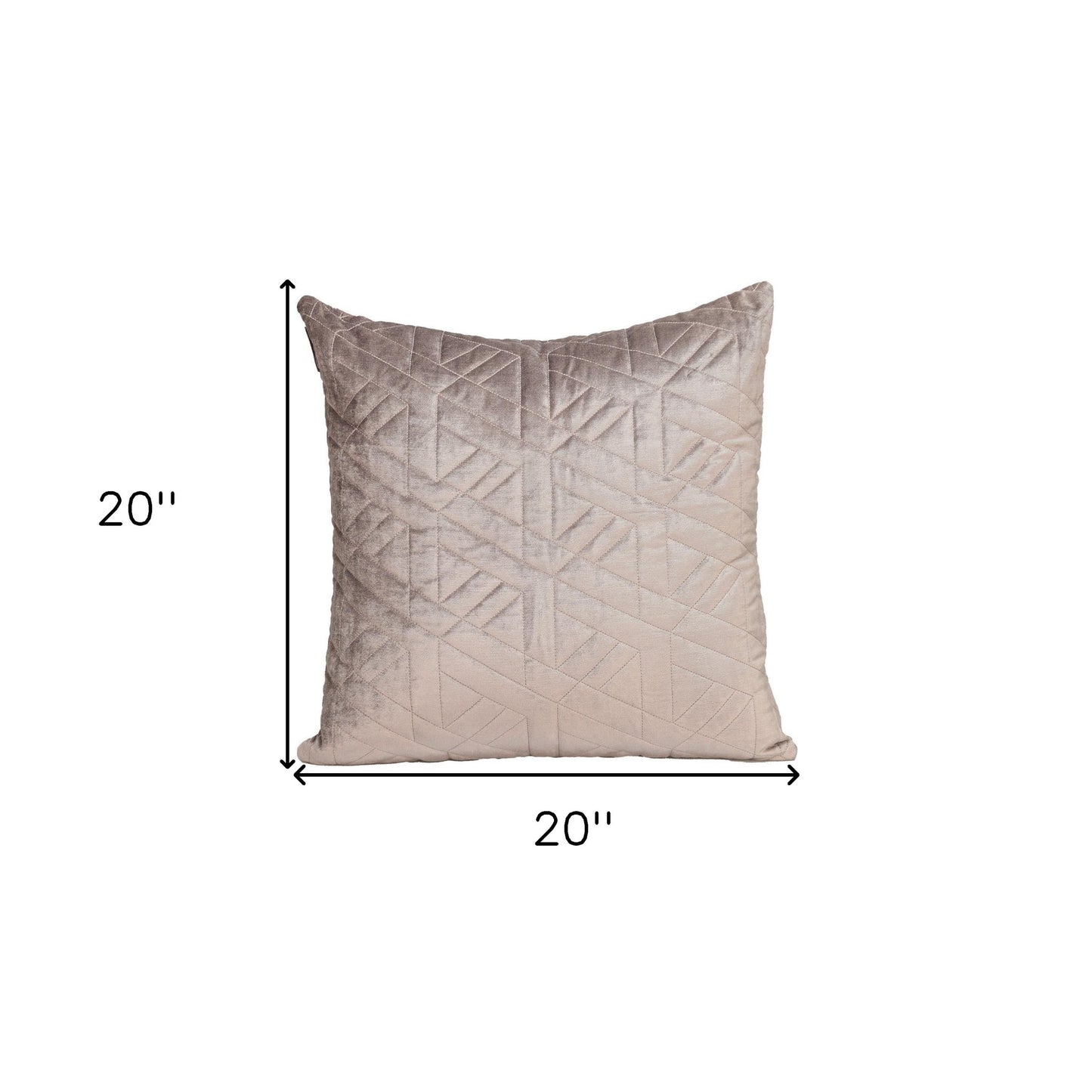 20" Taupe Cotton Blend Throw Pillow