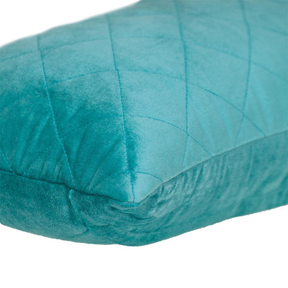 Tufted Diamond Aqua Transitional Lumbar Pillow