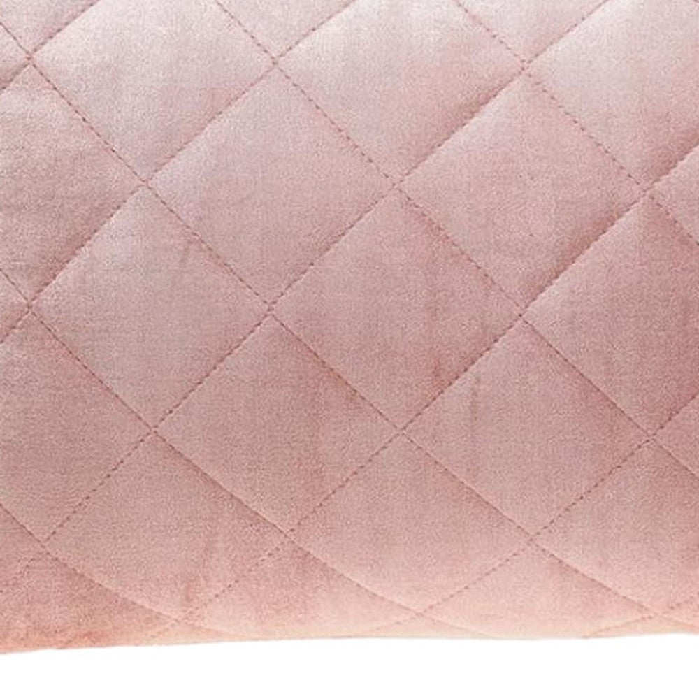 Tufted Diamond Pink Transitional Lumbar Pillow