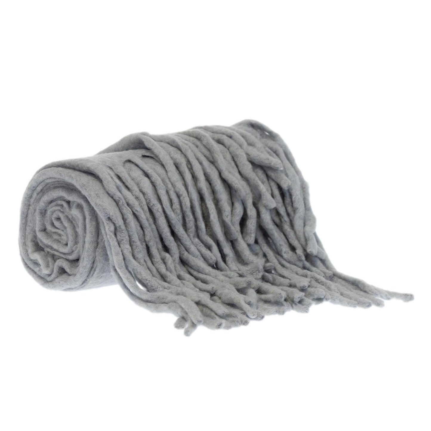 Gray Knitted Acrylic Solid Color Reversable Throw