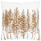 18" Brown and Ivory Forest Cotton Throw Pillow