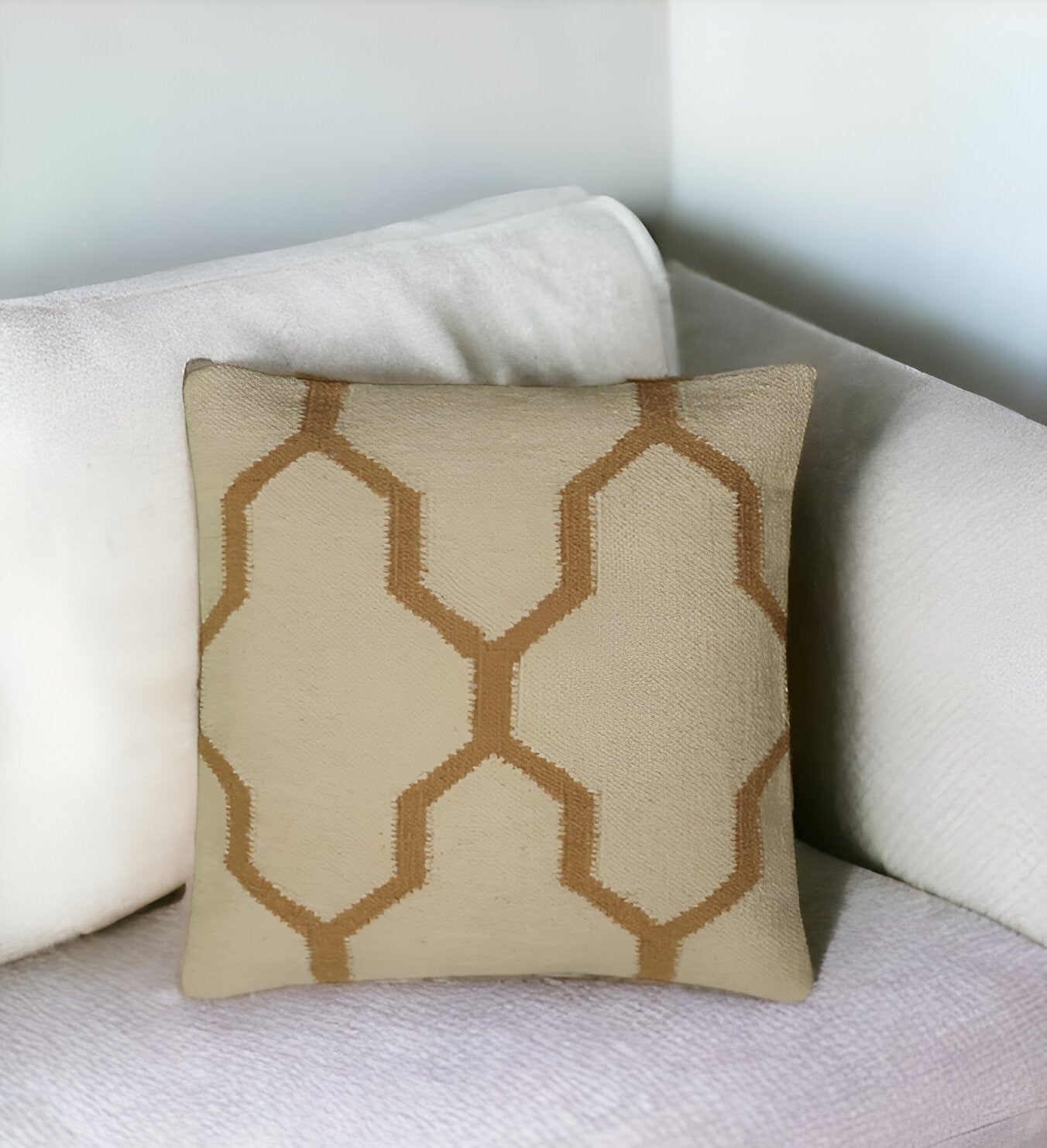 18" Natural Cotton Throw Pillow