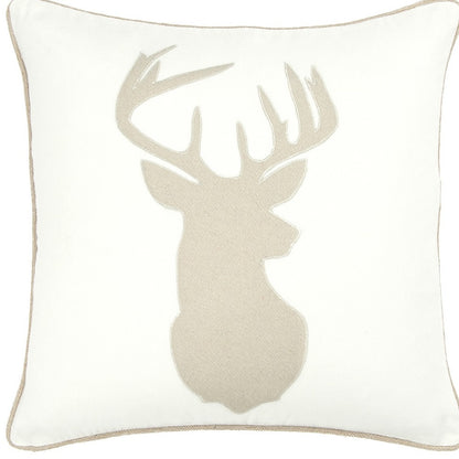 20" Ivory Cotton Throw Pillow