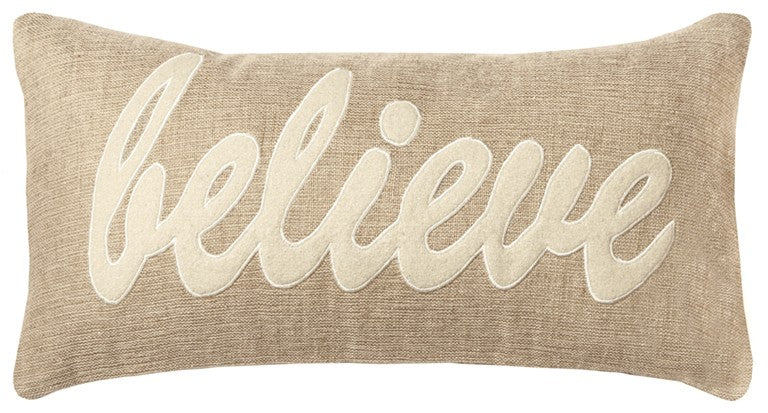 21" X 11" Natural Cotton Throw Pillow