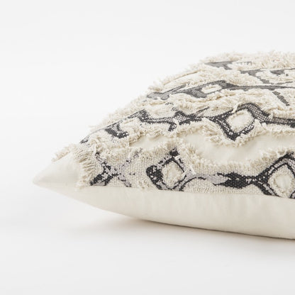 Ivory Gray Snakeskin Pattern Throw Pillow