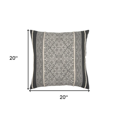 Black and Beige Tribal Pattern Throw Pillow