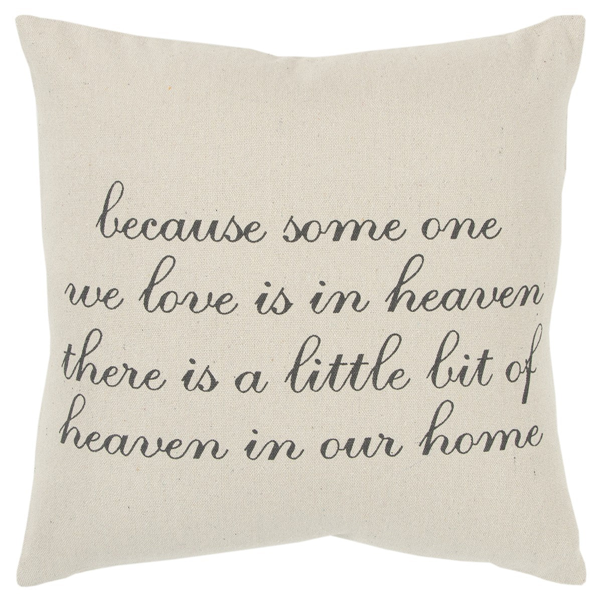 20" Natural and Gray Heaven In Our Home Cotton Throw Pillow