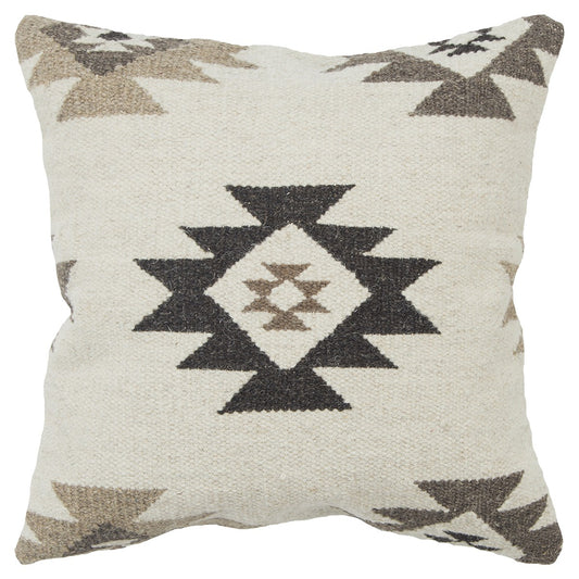 Cream Beige Classic Ikat Pattern Throw Pillow