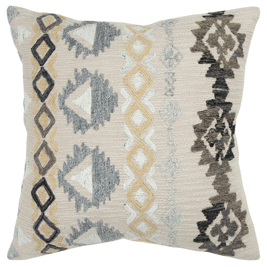 Brown Beige Tribal Embroidered Throw Pillow