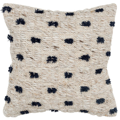 Black Cream Tufted Modern Throw Pillow