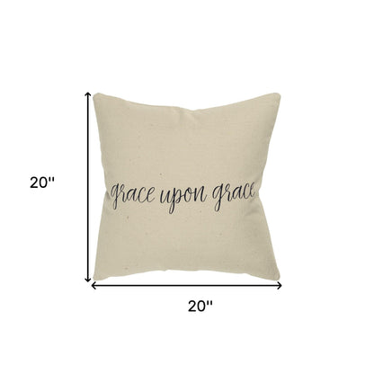 Black Taupe Canvas Grace Throw Pillow