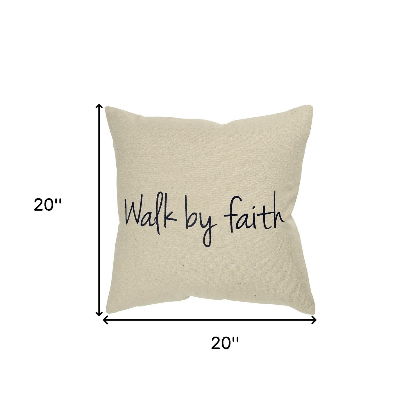 Black Taupe Canvas Walk by Faith Throw Pillow