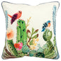 White Green Botanical Garden Throw Pillow