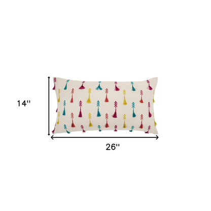 Bright Tone Feathered Arrows Lumbar Pillow