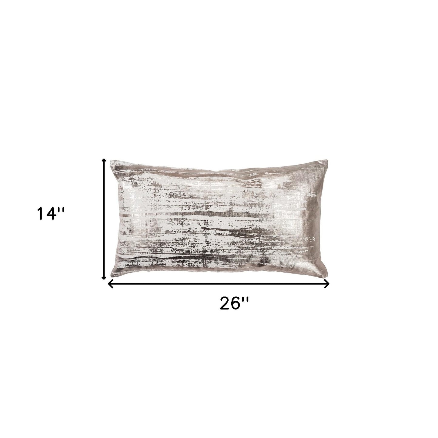 Ivory Distressed Brush Stroke Lumbar Pillow