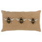 Tan Honeybees Trio Deocrative Lumbar Pillow