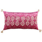 Pink Textured Diamond Velvety Lumbar Pillow