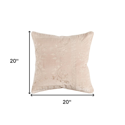 20" Blush Cotton Throw Pillow