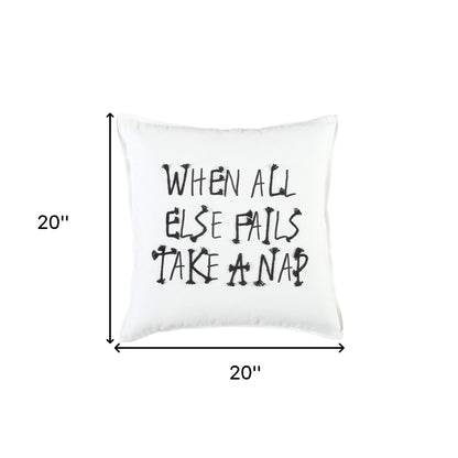 Black and White Take A Nap Throw Pillow