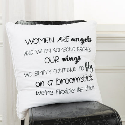 Black and White Women Are Angels Throw Pillow