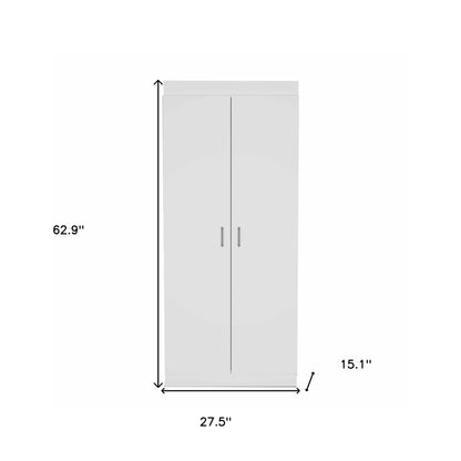 63” Classic White Pantry Cabinet with Two Full Size Doors