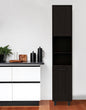 79" Modern Black Pantry Cabinet with Five Shelves