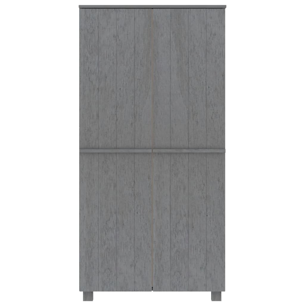 Wardrobe HAMAR Dark Gray 35"x19.7"x70.9" Solid Wood Pine