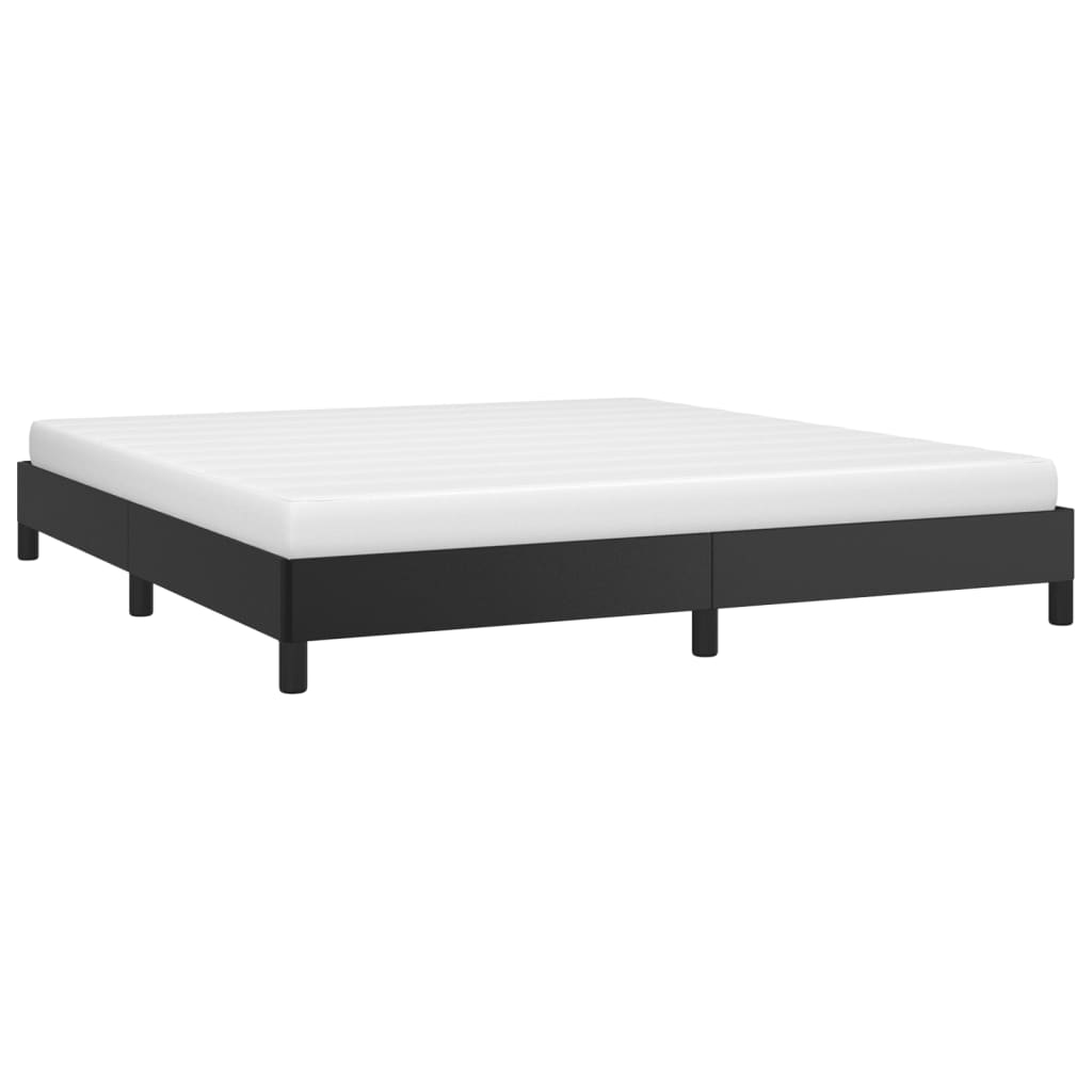 Bed Frame without Mattress Black California King Faux Leather