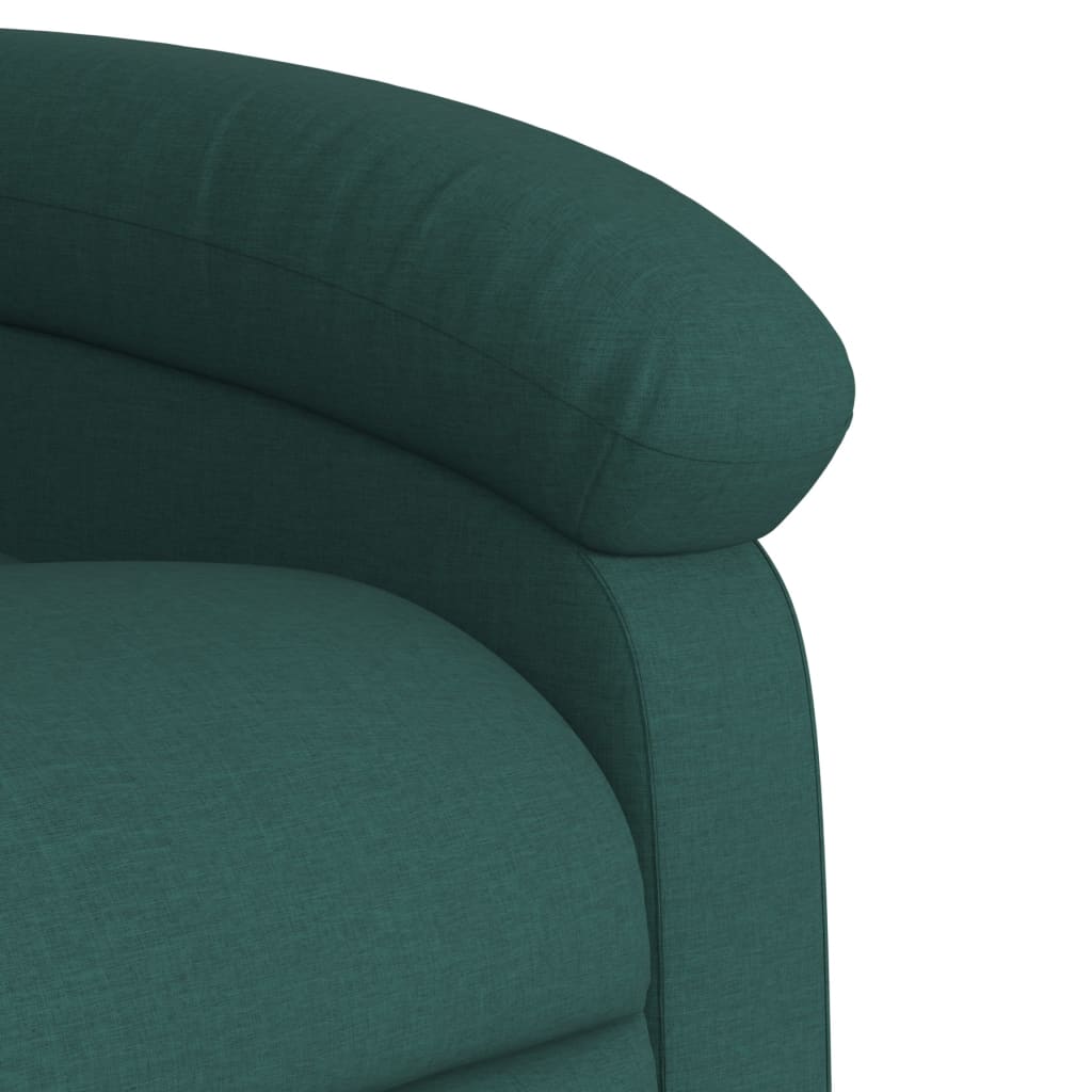 Electric Recliner Chair Dark Green Fabric