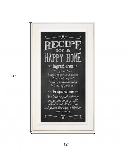 Recipe for a Happy Home 1 White Framed Print Wall Art