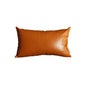 Set Of Four 12" X 20" Brown Faux Leather Pillow Covers