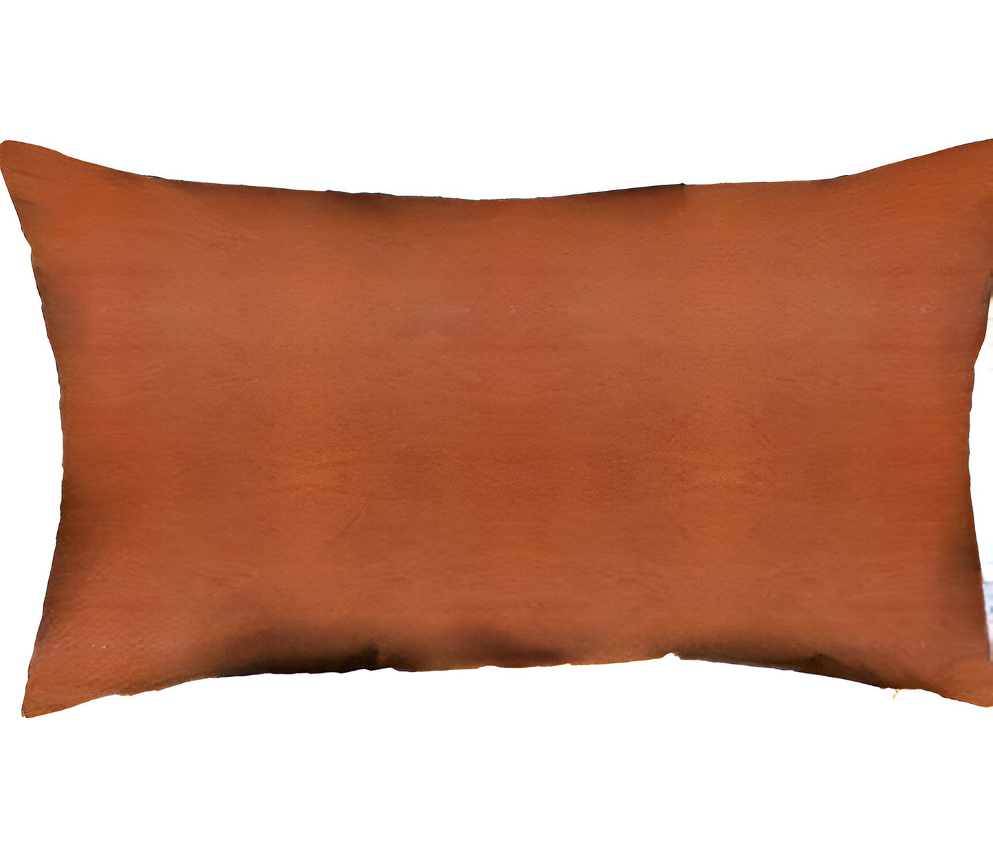 Set Of Four 12" X 12" Brown Solid Color Handmade Faux Leather Lumbar Pillows