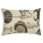 14" X 20" Brown And Natural Brown Seashells Blown Seam Nautical Lumbar Indoor Outdoor Pillow