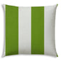 17" X 17" Green And Ivory Blown Seam Striped Lumbar Indoor Outdoor Pillow